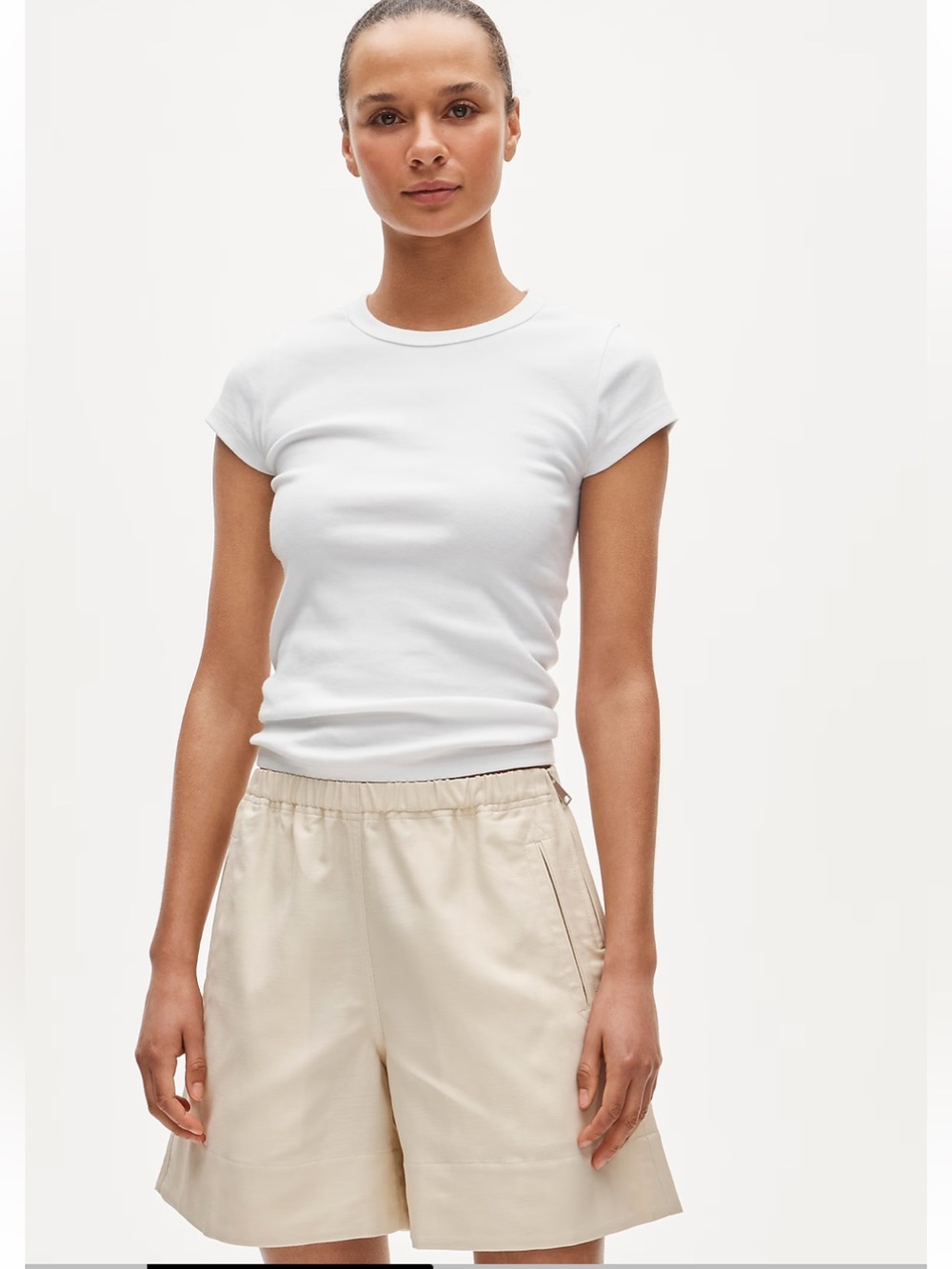 NWOT JCrew 6" short in Gramercy linen blend in cream sandy hay size Small CU862